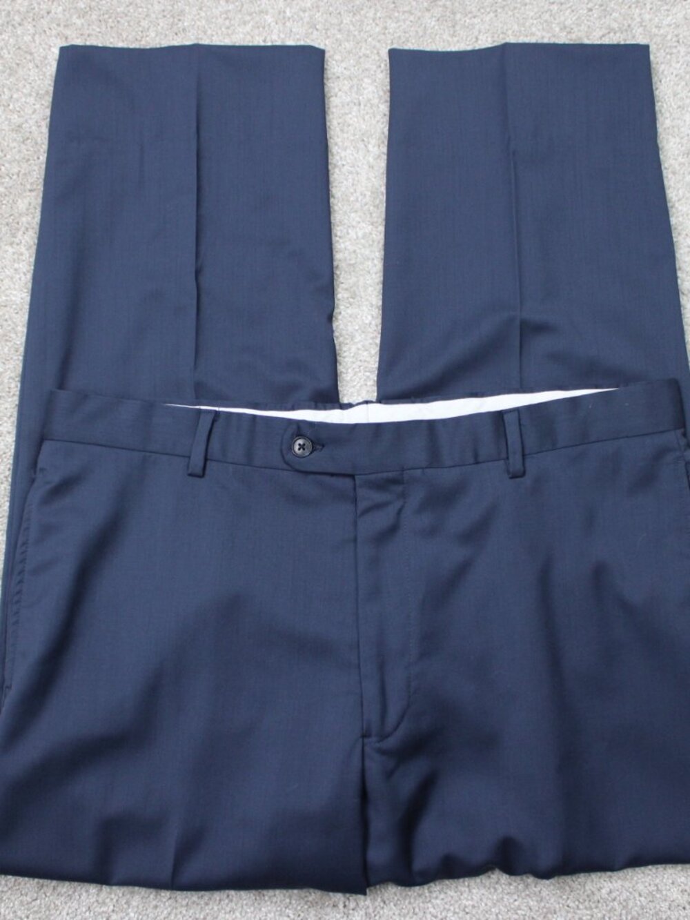 Joseph Abboud Pants Mens 36x28 Blue Marzotto Super 120s Wool Flat Front Lined